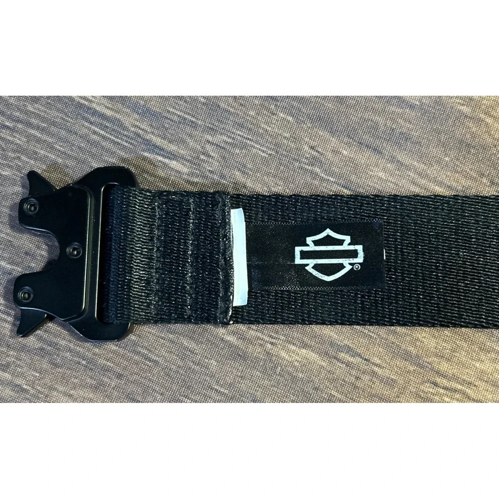 Harley Davidson Tactical Belt Black with Heavy Clip Buckle Size 42 Adjustable